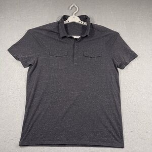 John Varvatos Polo Shirt Mens Extra Large Heather Grey Short Sleeve Lightweight